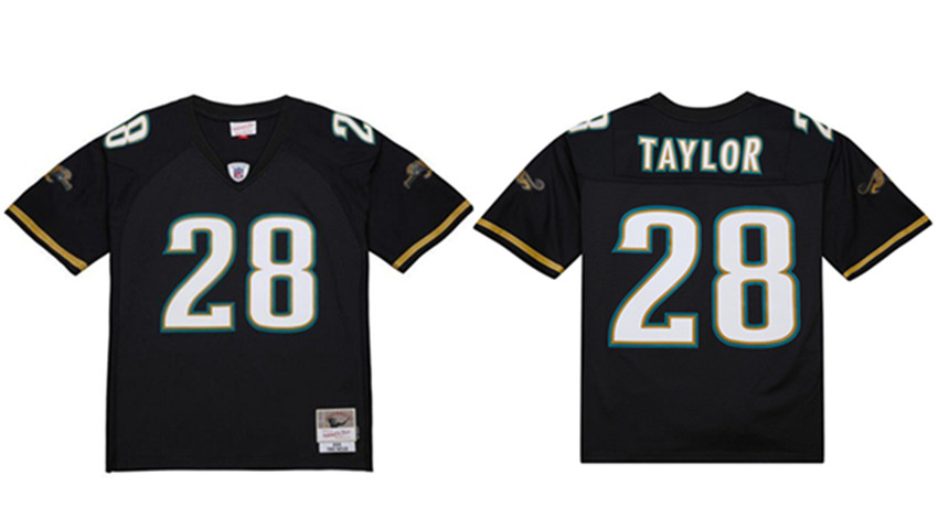 Men's Balck Jacksonville Jaguars #28 Fred Taylor 2002 Alternate Stitched Football Jersey